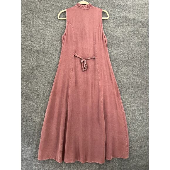Vintage Magic Boho Hippie Dress Free Size Mauve Embroidered Sleeveless Flowy - Picture 10 of 10